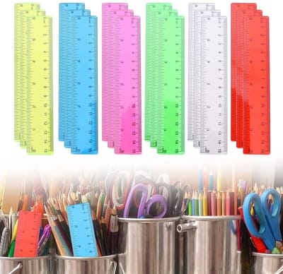 Flexibele kinderen liniaal - schoolbenodigdheden - 18 stuks - gekleurd - 15 cm