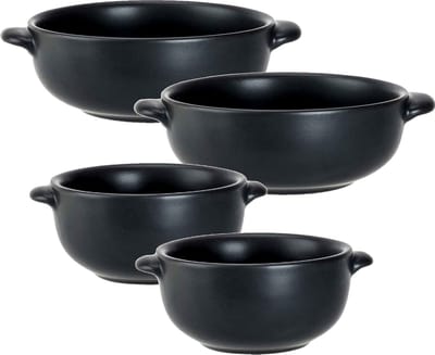 Set van 4x stuks tapas/amuse/snack schaaltjes zwart van porselein 10 en 13 cm rond - Kleine kommetjes/bakjes