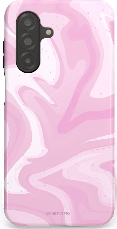 Casetastic hoesje geschikt voor Samsung Galaxy A26 - Dubbellaagse bescherming - Zoet Roze Marmer - Fashion Case - Lichtroze Wit