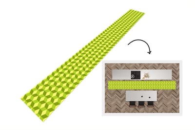 Keukenloper - Keukenmat - Patroon - Groen - Blokken - 400x50 cm - Keuken vloerkleed