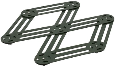 Onderzetter voor Pannen en Ovenschalen - Uitschuifbaar - RVS - Vintage - Donker Groen / Dennengroen - 25.5 X 11,8 X 1,8 cm