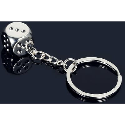 Lucky Dice Sleutelhanger Gepersonaliseerde Zinklegering Sleutelhanger Accessoires Creatieve Metalen Sleutelkoord Autosleutelhanger Cadeaus zilver