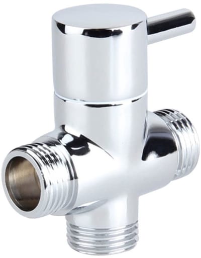 Dailygoods - Vervangende Doucheomstelklep - 3-Weg T-Adapter - Messing Constructie - Chroom Afwerking - Douchekop - G1/2 Aansluiting