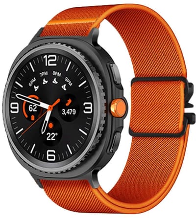 Nylon bandje - geschikt voor Samsung Galaxy Watch 8 (40mm) / Galaxy Watch 8 (44mm) / Galaxy Watch 8 Classic - parachute sluiting - oranje