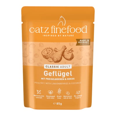 Voordeelpakket: 16x85g catz finefood Gevogelte nat kattenvoer