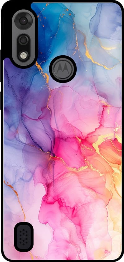 Smartphonica Telefoonhoesje Geschikt voor Motorola Moto E6i / E6s 2020 met marmer opdruk - TPU backcover case marble design - Regenboog geschikt voor Motorola Moto E6i;Motorola Moto E6s 2020