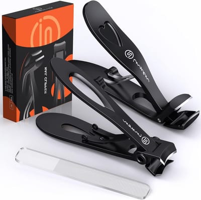Ergonomische Nagelknippers voor Dikke Teennagels | 3-Pack Zware Hoofden met Opvang | Premium Stalen Nagelschaartjes voor Senioren en Gemakkelijke Verzorging