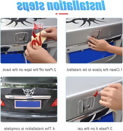 2 Stuks 3D Waterproof Devil Embleem Stickers voor Auto, Motor en Notitieboek - Demon Design, Auto Accessoires, Creatieve Versiering
