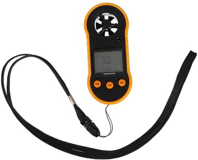Digitale Anemometer - Windsnelheidsmeter Luchtmeter - Windmeting Buiten - Met Achtergrondverlichting - 11.2 x 4.9 x 2.1 cm - Zwart