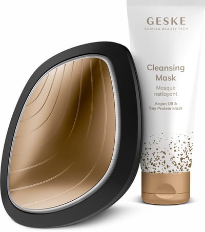 GESKE | SmartAppGuided™ Sonic Warm & Koel Masker | 9 in 1 | Farbe: Grijs/goud + Gratis cosmetica