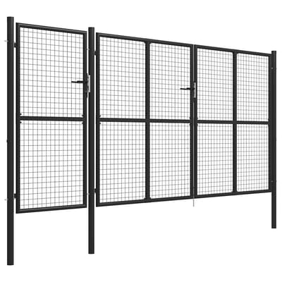 vidaXL Poort 400x150 cm staal antraciet