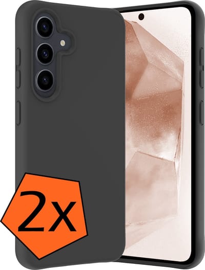 Hoes - 2 Stuks - Geschikt voor Samsung Galaxy A55 - Sterk & Shockproof - Case Siliconen - Back Cover - Telefoon Hoes - Zwart