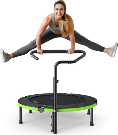 JCP® Trampoline - Capaciteit 150kg - Fitness Trampoline - Trampoline Fitness - Zwart - 102cm x 102cm x 126cm