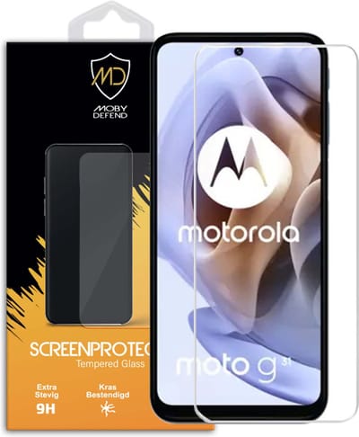 MobyDefend Screenprotector - Geschikt voor Motorola Moto G31 / Moto G41 - Case-Friendly Screensaver - Gehard Glas