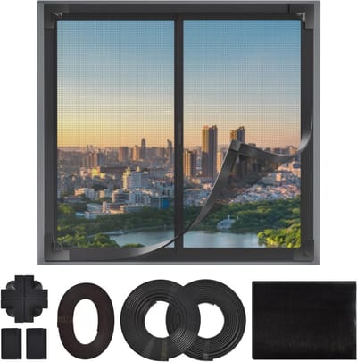 Verstelbaar Magnetisch Vliegenraam voor Vensters, Ideaal voor Mosquito Bescherming, 120 x 140 cm, Duurzaam Glasvezel Vliegenraam, Eenvoudige Installatie en Onderhoud