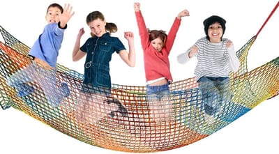 Veiligheidsnet Kinderen - Klimnet Speeltuin - Veilig Spelen - Dubbellaags Versterkt - 165 x 218 cm - Veelkleurig