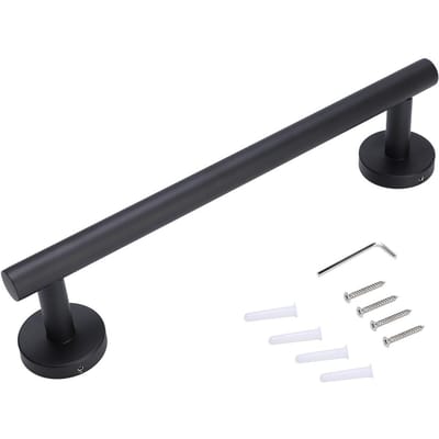 30cm Roestvrij Staal Zwart Geborsteld Enkele Handdoekstang Rek Houder Badkamer Opbergorganizer gray
