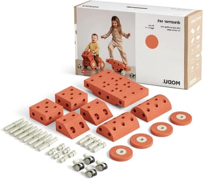 Bouwdoos Starterset - Bouwstenen Blokken - Creatief Spelen - Ontwikkeld voor 0-6 jaar - 34 Delen - Oranje Groen