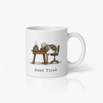 Doodmoe Schedel Mok 330ml – Grappige Koffiebeker voor Werk, Kantoor & Studenten – Humoristisch Cadeau