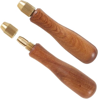 Vijlgrepen Set - Houten Handvatten - Gereedschap Gebruik - Sterke Metalen Klemmen - 2 Stuks - Bruin