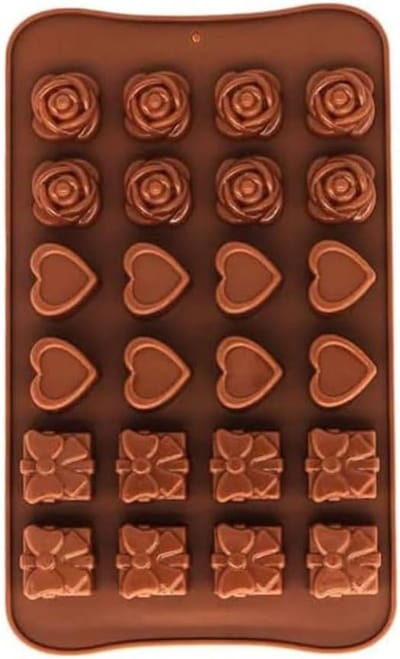 Ijsblokjesvorm - Silikon ijsblokjesvorm - Anti-vlek silikon bakvorm voor chocolade, snoepjes, gelatine, ijsblokjes en andere verfrissingen - Ideaal voor Valentijnsdag en Kerstmis - Bruin