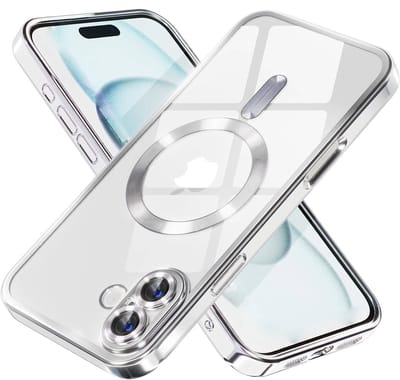 Hoesje Geschikt voor: iPhone 16 Magsafe Compatible - Zilver - Back Cover met ingebouwde camera glas bescherming