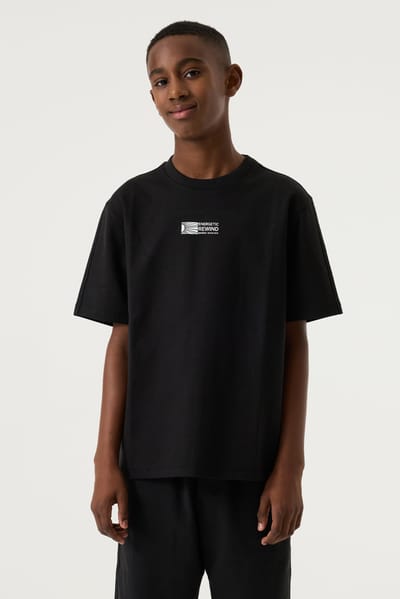 GARCIA Jongens Tekst Print T-shirt Zwart Korte mouw