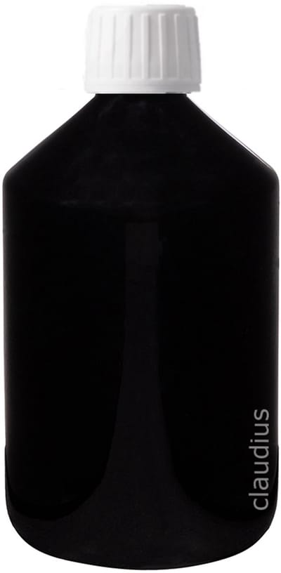 Lege Plastic Fles 500 ml zwart met Witte verzegeldop - set van 10 stuks - navulbaar - leeg