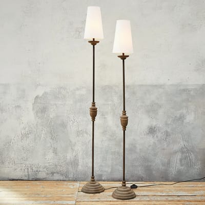 LOBERON Staande lamp set van 2 Abigail beige/bruin
