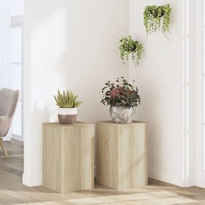 vidaXL - Plantenstandaards - 2 - st - 30x30x50 - cm - bewerkt - hout - sonoma - eiken