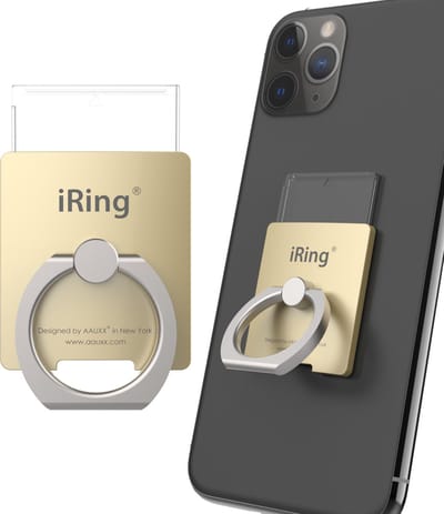Telefoonring - iRing Link Hook set - Telefoonhouder Auto - Popsocket - 3M Tape - Hook® Muurbeugel - Telefoon Standaard - Universeel - Champagne Goud