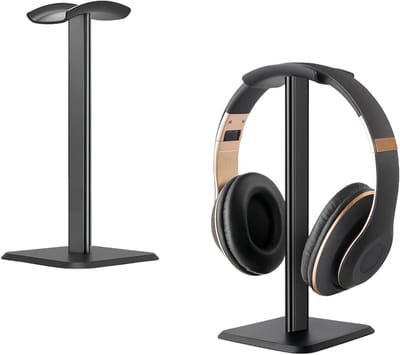 Hoofdtelefoonstandaard voor over-ear hoofdtelefoons, afneembare houder met stevige basis, antislip TPU-siliconen en ABS hoofdsteun voor alle maten hoofdtelefoons