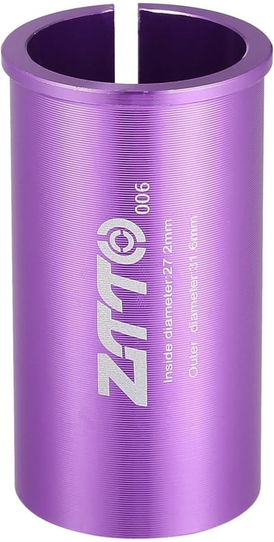 Dailygoods - Fiets Zadelpen Adapter 27.2mm naar 31.6mm Paars