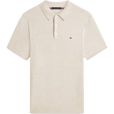 Tommy Hilfiger Essential Cotton Knitted Sweater Sandalwood Heather Size: XXL | Sweaters Outlet | Heren | Beige
