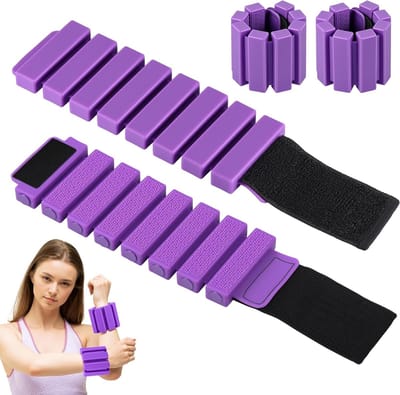 2 Stuks Verstelbare Enkel- en Polsgewichten voor Vrouwen, Siliconen Arm- en Beengewichten voor Pilates en Hardlopen, Ideaal voor Krachttraining en Fitness