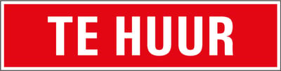 Te huur bord - kunststof 400 x 100 mm