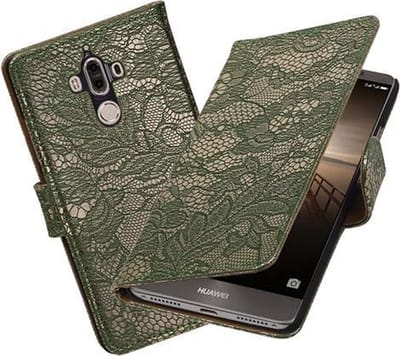 BestCases.nl Huawei Mate 9 Lace booktype hoesje Donker Groen