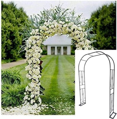 Metalen tuinboog prieel prieel tuinboog prieel zelfassemblage rozen boog voor klimplanten rose metalen bruiloft bogen ceremonie feest, 240 cm