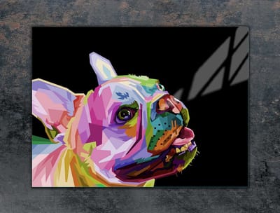 TMK ArtDeko - Serie - Protectieplaat van Glas - 70x52 cm - Sfeervolle Hondenprint