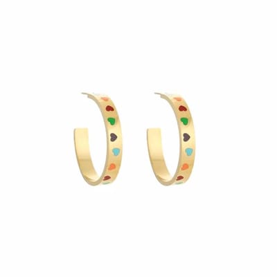 Bijoutheek Oorknoppen Hartjes Ring Multi