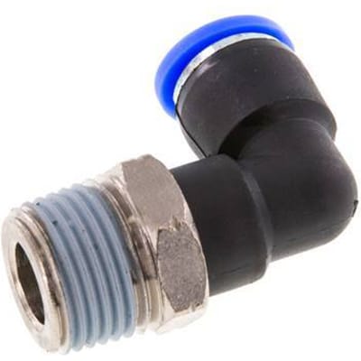5/16'' x 3/8'' NPT 90 graden L-verbinding Messing/PBT Insteekfitting Buitendraad Draaibaar NBR [2 Stuks]
