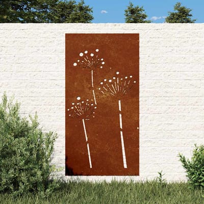 vidaXL - Wanddecoratie - tuin - bloemenontwerp - 105x55 - cm - cortenstaal