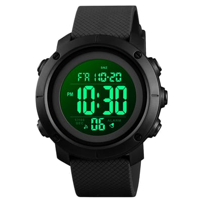 Sporthorloge - Horloge Heren - Countdown - Stopwatch - Dual Time - Zwart