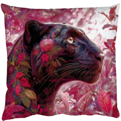 Sierkussens - Kussentjes Woonkamer - 50x50 cm - Luipaard - Bloemen - Roze