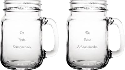 Gegraveerde Drinkglas 45cl De Beste Schoonvader- De Beste Schoonmoeder