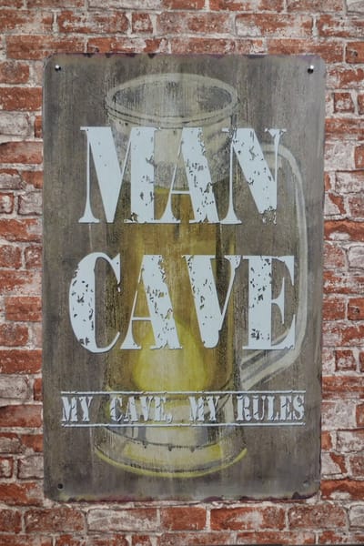 Wandbord - Mancave my cave - 20 x 30cm - UV bestendig - Metalen wandbord - Mancave - Mancave decoratie - Metal sign - Bar decoratie - Tekstbord - Wandborden - Wand Decoratie - Cave & Garden