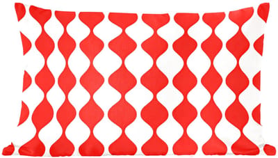 Sierkussens - Kussentjes Woonkamer - 60x40 cm - Golvend patroon - Retro - Rood - Beige