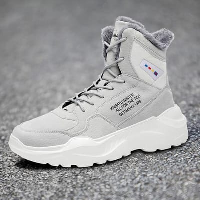 Heren Winter Herfst Sneeuwlaarzen Warme Enkel Casual Schoenen Hoge Top Chunky Sneakers Heren Buitenschoeisel Licht Mannelijk Dikke Zool Schoen 44 gray