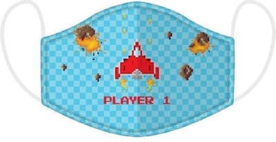 mondmasker player one, game over / Mondkapje met print