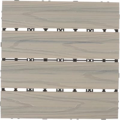 Vlonder Tegels - Balkon Vloer - Buiten Leven - Duurzaam Composiet - 30x30x2cm - Grijs